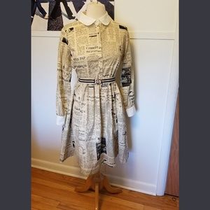 F.i.n.t Newspaper peter pan collar dress